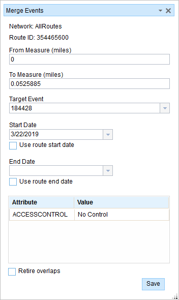 Merge Events widget Merge Events widget